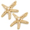 2 Pcs Starfish Pearl Hair Clip Summer Beach Gold Hair