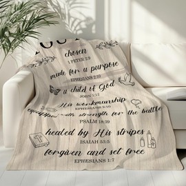 Christian Gifts for Men Women, Baptism Gifts for Boys, Inspirational Religious Gift for Men, Catholic Gift, Christian Blanket, Jesus Blanket, Confirmation Spiritual Bible Birthday 50''x 60''