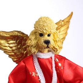Poodle Apricot w/Sport Cut Angel Tree Topper