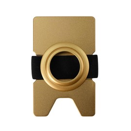 Double Oak Essentials Pop-Up Wallet Expansion Pack – Airtag Clip, Cash Strap & Aluminum Card Plate for Extra Cards & Organized Bills (Gold)