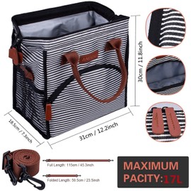 ANGGO 17L Insulated Lunch Bag for Women Men, Large Lunch Bag Lunch Tote Cooler Bag with Shoulder Strap, Water Resistant Thermal Leak-Proof Collapsible Picnic Bag for Work, Picnic, Camping