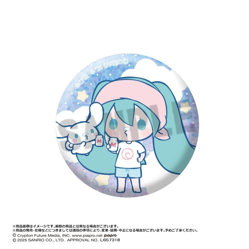Hatsune Miku x Cinnamoroll Trading Glitter Tin Badge 8 Pack