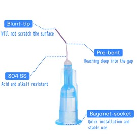 Pre-Bent Blunt Tip Dispensing 18g Needles 100Pcs for Disposable Dental Irrigation, Liquid Dispenser, Oil or Glue Applicator, and Liquid or Ink Refilling (Black) Fugytven