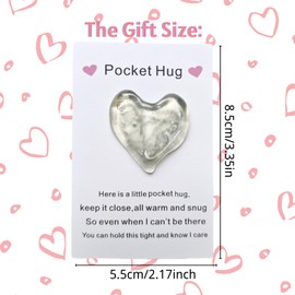 YOJO Pocket Hug Heart with Greeting Cards,Long Distance Relationship Gifts,Gifts for Boyfriend Girlfriend,I Love You Gift for Him Her (Grey)