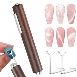Magnet Nail Cat Eye Magnet Heart Shape Gel Nail Nail Cat Eye Magnet Magnet Wand Pen Nail Design Tool Nail Magnet Stick for Home Nails Manicurist Tools (2 Pieces)