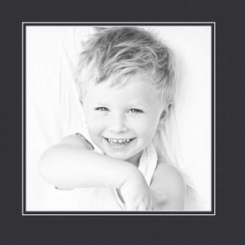 12x12 Smooth Black / Black Custom Mat for Picture Frame with 8x8 opening size (Mat Only, Frame NOT Included)