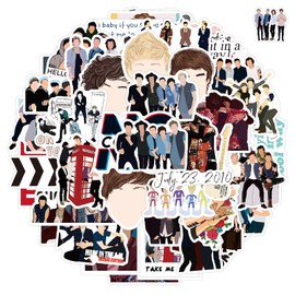 One Direction Sticker Pack of 50 Laptop Sticker Bomb Vinyl Sticker Pack for Car Luggage Skateboard Motorcycle Sticker for Teenagers Adults