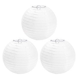 Pack of 3 Lampshade, White Round Lantern, Lampshade Pendant Lamp, Round Paper Lampshade Clock, Wedding Decorations, Party Props Accessories