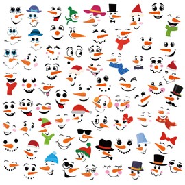 71 PCS Snowman Face Stickers for Crafts – Snowman Face Decals for Ornaments, Christmas Stickers for Cups, Mugs, Jars, DIY Holiday Craft Decals for Christmas Decorations (8 Sheets)