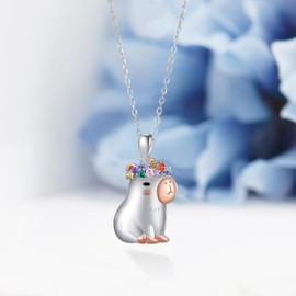 Capybara Necklace 925 Sterling Silver Capybara Pendant Capybara Jewelry Gift for Women