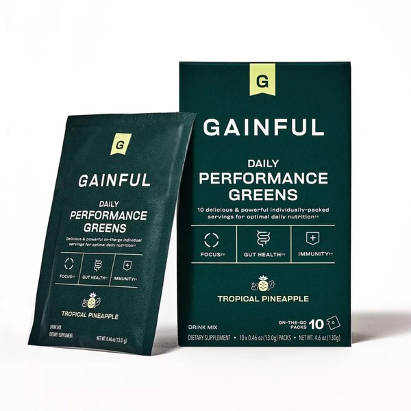 Gainful Daily Performance Greens Powder, Gut Health, Energy, Focus and