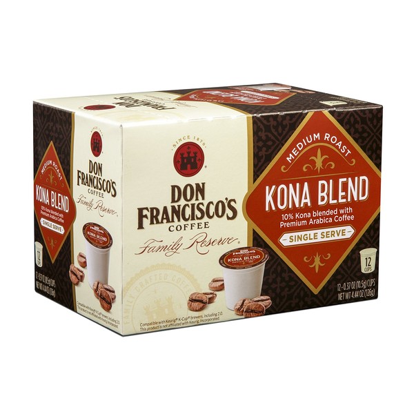 Don Francisco's Kona Blend, Premium 100% Arabica Coffee,, Medium-Roast, Single-Serve
