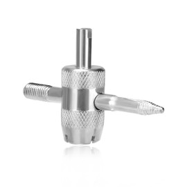 BWBWND 4-Way Valve Core Removal Tool, 4-in-1 Valve Core Tools Tire Valve Stem Remover Installer, Multifunctional 4 Way Tyre Stem Cores Repair Wrench for Car Bicycle Motorcycle