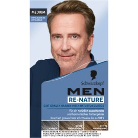 Men Perfect Re-Nature Men's Medium Blonde to Medium Brown (2 x 145 ml), Re-Pigmentation Cream, Restores Natural Hair Colour without Hair Dyeing and Gently Conceals Grey Hair