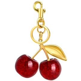 Cherry Bag Charm Purse Charms Keychain, Cute Purse Bag Charm Cherry Keychain Cute Bag Charms for Handbags Gift