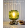 Touch Control Small Table Lamp Set of 2, Elegant Green