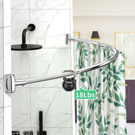 YNL Curved Shower Curtain Rod 35-82In(2.9-6.8Ft), Brushed Nickel Rounded Rustproof Shower Rod for Bathroom Bathtub, Arched Shower Rod, Never Rust|Extra Space|Non-Slip|Expandable|Need to Drill