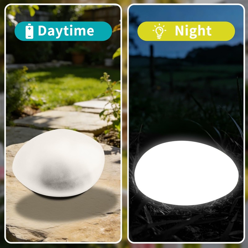 Yesinaly Solar Powered Outdoor Lights - Waterproof Garden Path Lighting,