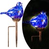 Solar Bird Garden Stake Lights - Hand Blown Glass Decorative