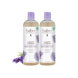 Babo Botanicals Calming Lavender 2-in-1 Bubble Bath & Wash - Relaxing Chamomile & Lavender - EWG Verified- Vegan- For all ages- Scented with Lavender Essential Oil - 2-Pack
