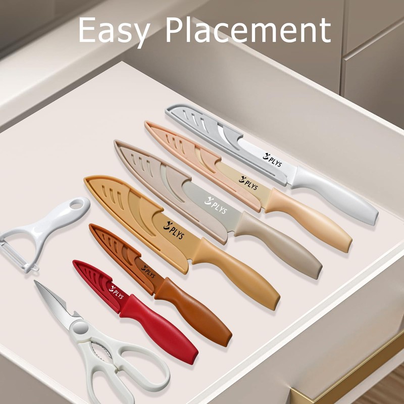 14-Piece Kitchen Knife Set - Stainless Steel Knives, Safety Sheaths