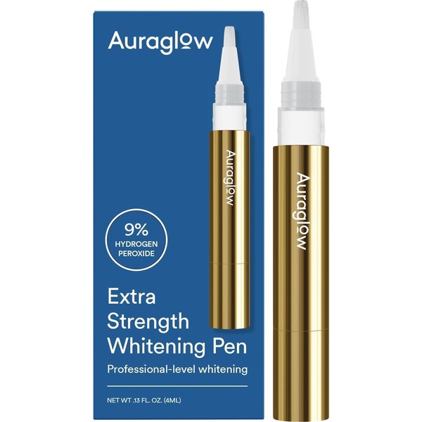 Auraglow Extra Strength Teeth Whitening Pen, 9% Hydrogen Peroxide, 40+