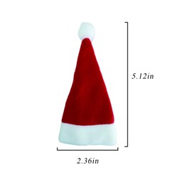 MR.FOAM Mini Santa Hat, Mini Santa Hat Cup Bottles Cover, 10PCS Christmas Santa Hats Silverware Holders Mini Santa Hats for Crafts Xmas Silverware Holder (10pc)