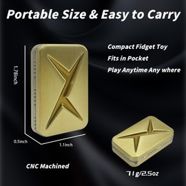 GoQQby Fidget Toys Adults, Trackless Fidget Slider, Metal Magnetic Haptic Fidget Slider, Fidget Toys for Stress Relief, Cool Office Gadgets, Gift for Dad Teens (Gold)