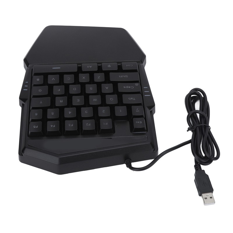 One Handed Gaming Keyboard USB Wired RGB Backlit 35 Keys