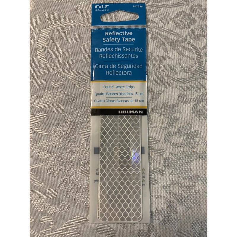 Hillman Silver 1-in White Reflective Vinyl Safety Tape 0.5-ft Model