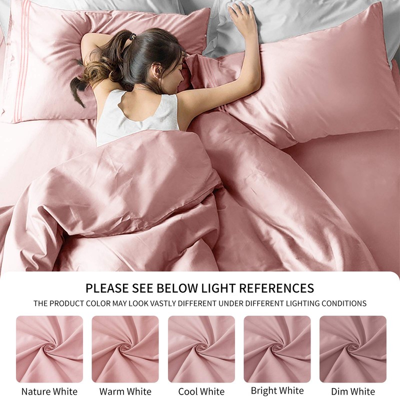 EaseHome Pink Bed Sheets Set Twin Size -Girls Twin Size