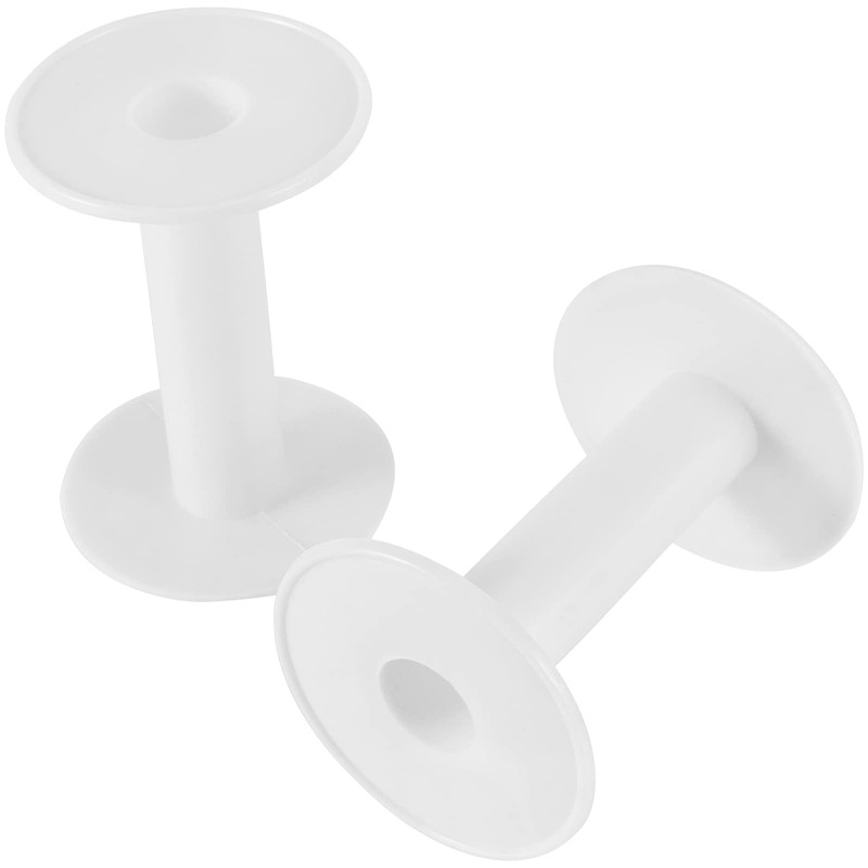 HAKZEON 30 Pack 3.7 Inch White Plastic Empty Spools, Durable