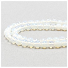 Cherry Tree Collection | 100PCS 6mm Opalite Round Beads for Jewelry Making | Includes Storage Box, Elastic String, and Needles