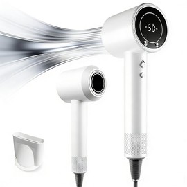 Ni Zmir Dryer [300 Million High Concentration Negative Ion 110,000 RPM High Speed BLDC Motor] with Display Dual NTC Temperature Control System, Large Air Flow in 1 Minute, Quick Dry in 1 Minute, 3