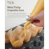 Bake Choice 200Pcs Mini Tulip Muffin Cases for Baking,Natural Parchment