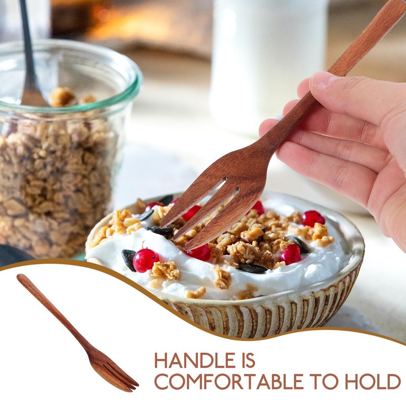 DECHOUS Wooden Forks : Handmade Japanese Style Wood Fork for
