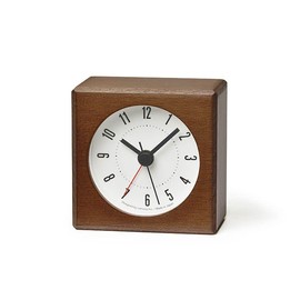 Lemnos Wecker Meteor/Wecker Analog ohne Ticken/Reisewecker in japanischer Qualität aus Holz gefertigt/analoger Wecker ohne Ticken/Wecker batteriebetrieben – Farbe Braun