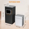 BEAMNOVA Trash Can Indoor Outdoor Black Stainless Steel Commercial Garbage