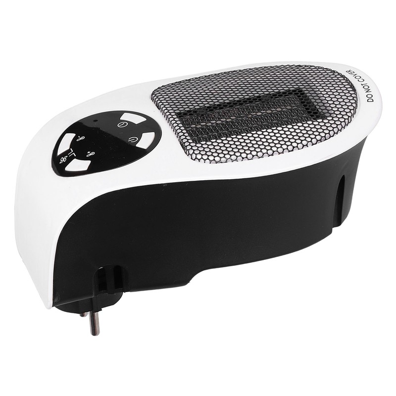 500W Black and White Mini Electric Heater Portable Wall Mounted
