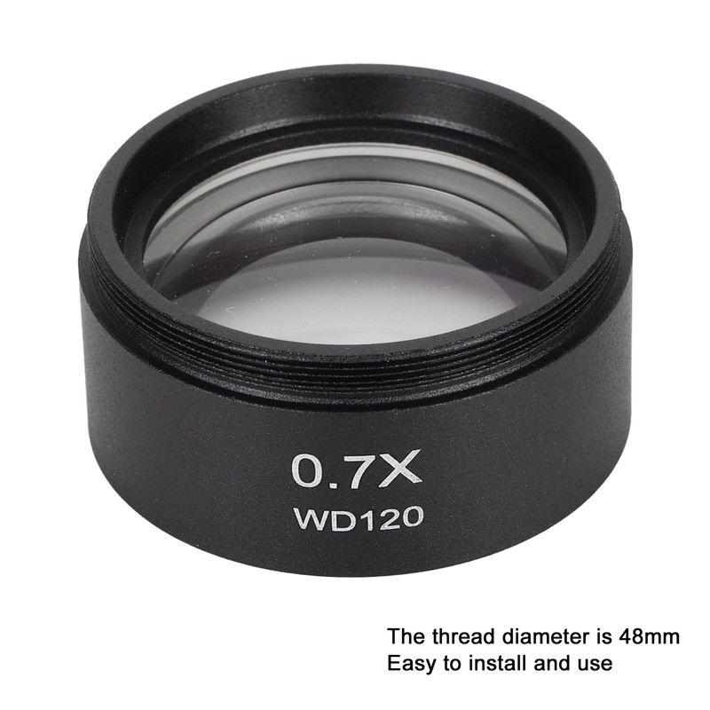 0.7X Stereo Microscope Objective Lens HD Large View Metal Auxiliary