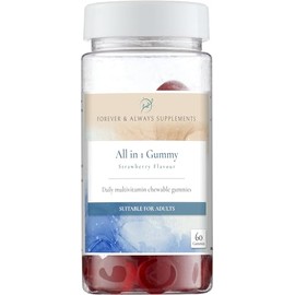 All in 1 Gummy Daily Multi-Vitamin & Mineral, Strawberry Flavour, Immune System, Energy, Joints & Teeth Support - Forever & Always Supplements