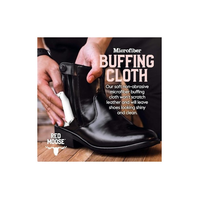 RED MOOSE 3pc Easy Black Shoe/Boot Cleaning Kit – Polish,