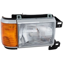 Robautoparts Head Lamp Assembly Right Passenger Side 1987-1991 For Ford F-Series Halogen With Side Marker Lamp With Chrome Trim FO2503105 E9TZ13008E