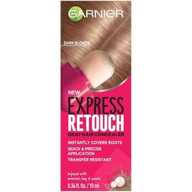 Garnier 가르니에 헤어 컬러 익스프레스 리터치 그레이 컨실러, 인스턴트 커버, 다크 블론드, 0.34 Fl Oz [Black] Garnier Hair Color Express Retouch Gray Concealer, Instant Cover, Dark Blonde, 0.34 Fl Oz [Black]