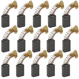 TorSor 15 Pack Motor Carbon Brushes Replacement with Pigtail Spring Wire 15x10x6mm Carbon Brush for Electric Harbor Freight Driver Impact Gun Vacuum Power Tool Hammer Drill Angle Grinder Edger Motors