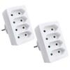 ExtraStar 4-Way Multiple Socket with Child Lock, Socket Adapter, 2