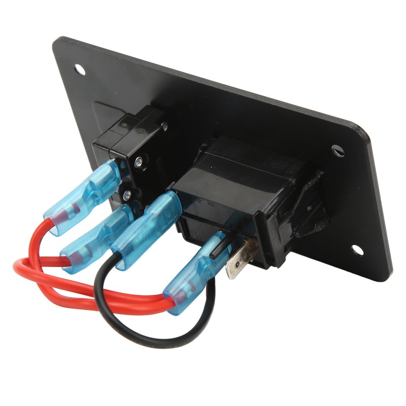 Toggle Switch Panel 12‑24V On Off Aluminum Red LED Indicator