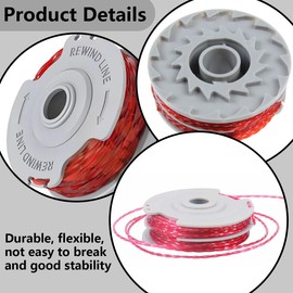 QianDanS 2 Pcs Strimmer Spool Line,Double Autofeed Spool & Line Trimmer Wire Compatible with Flymo FLY021/513937190 Grass Cutter (Grey+Red)