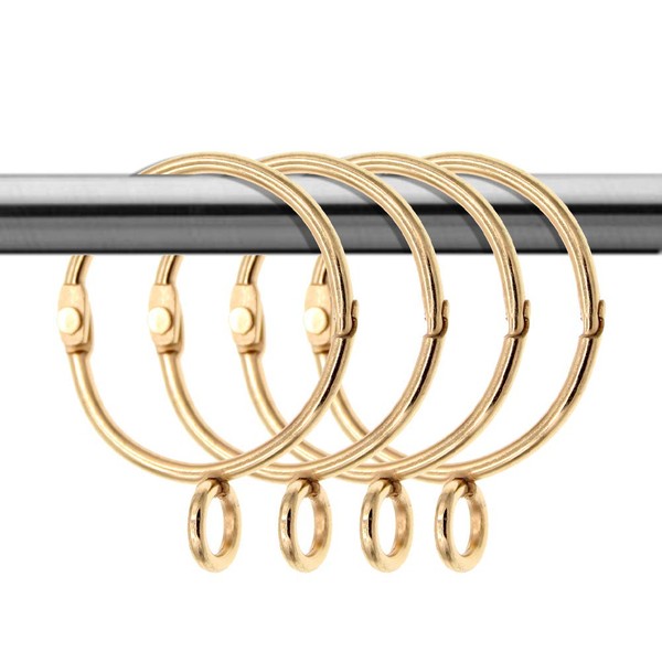 Coideal Openable Gold Curtain Rings - 20 Pack Open and