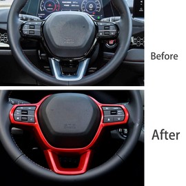 TLIFORT for 11th Accord Steering Wheel Cover Interior Trim, for Honda Civic 2022 2023, CR-V 2023, ABS Red